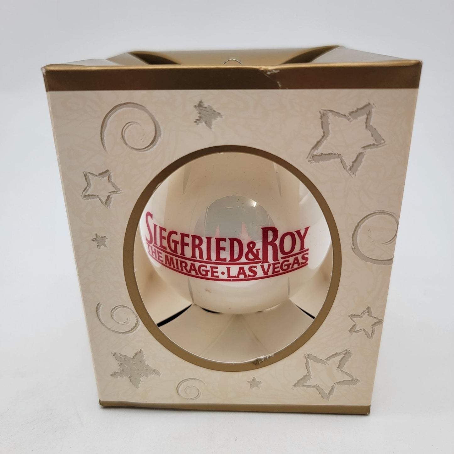 Vintage Siegfried & Roy The Mirage Las Vegas Blown Glass Ornament