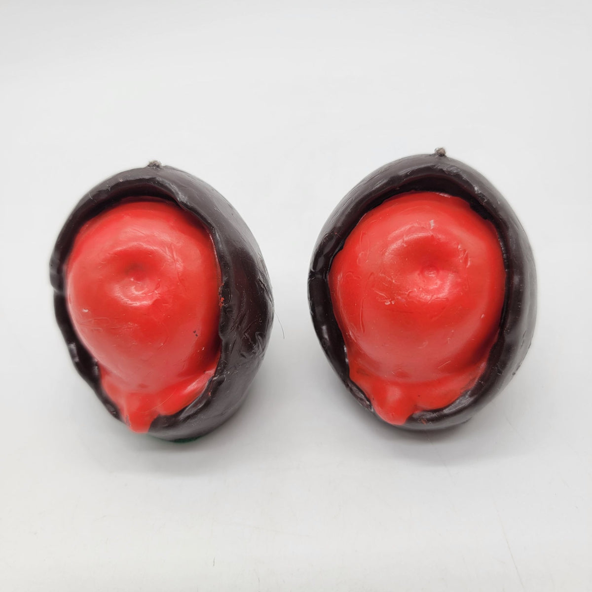 Vintage Faux Chocolate Covered Cherries Pair Fake Food Prop