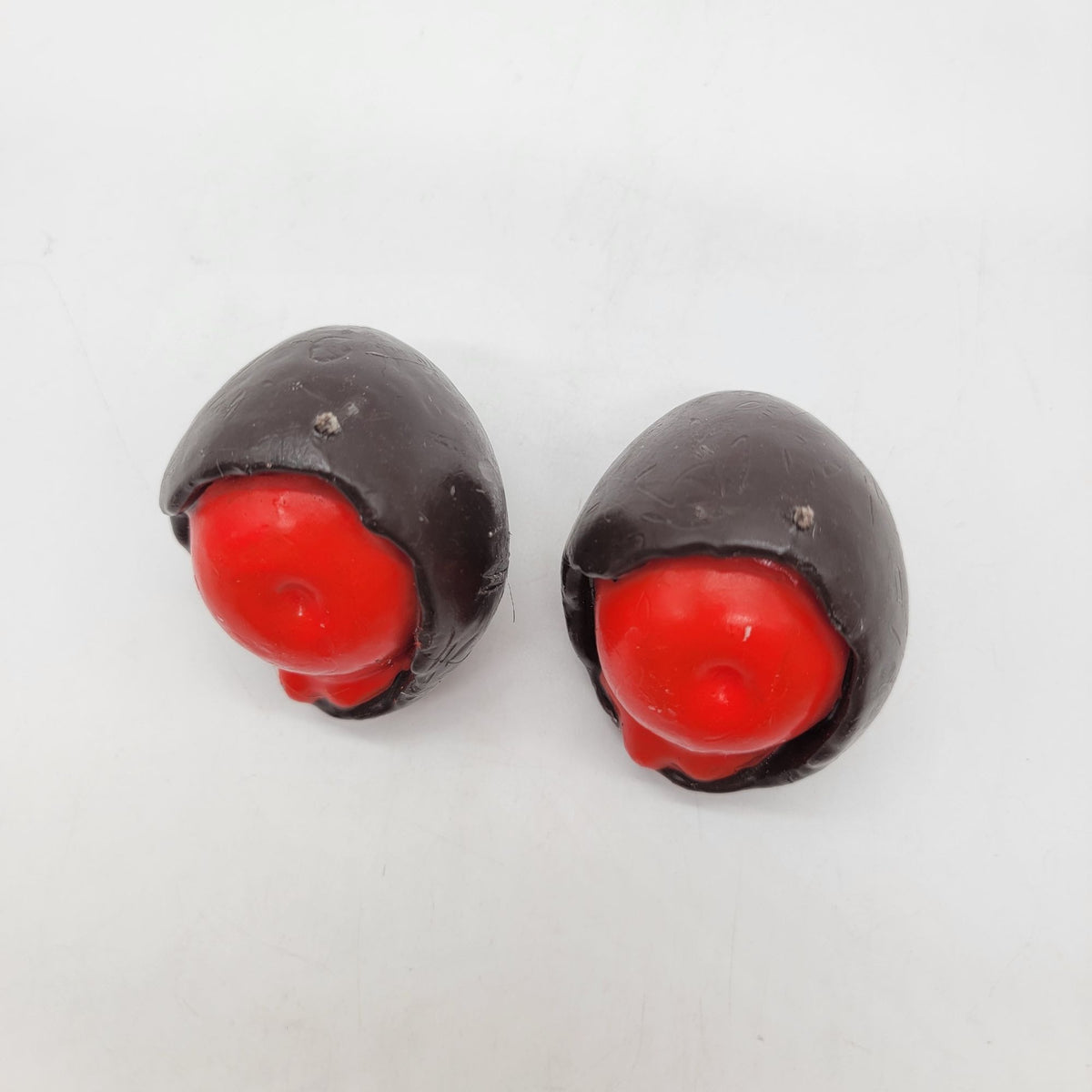 Vintage Faux Chocolate Covered Cherries Pair Fake Food Prop