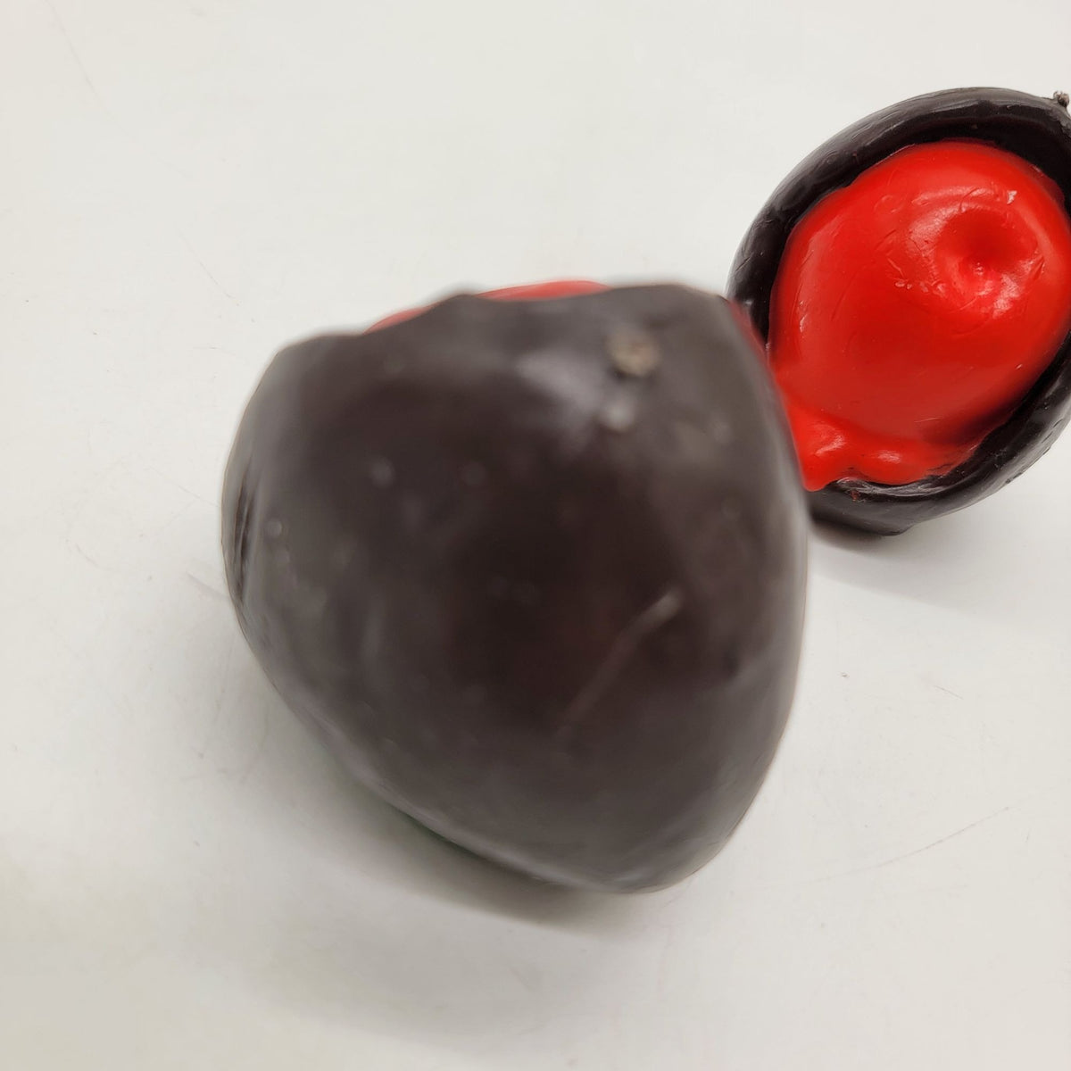 Vintage Faux Chocolate Covered Cherries Pair Fake Food Prop
