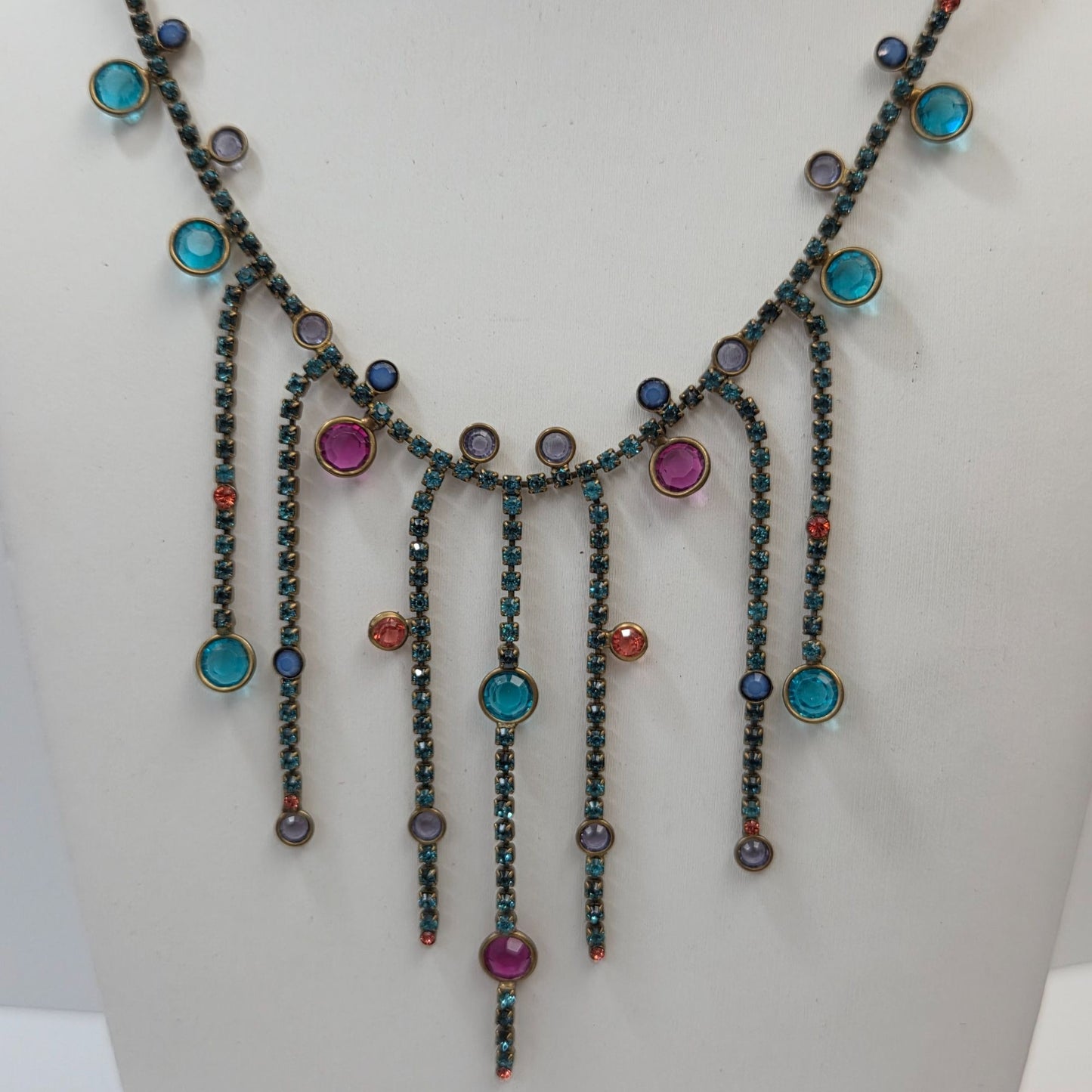 Vintage Sorrelli Austrian Crystal Bib Statement Necklace
