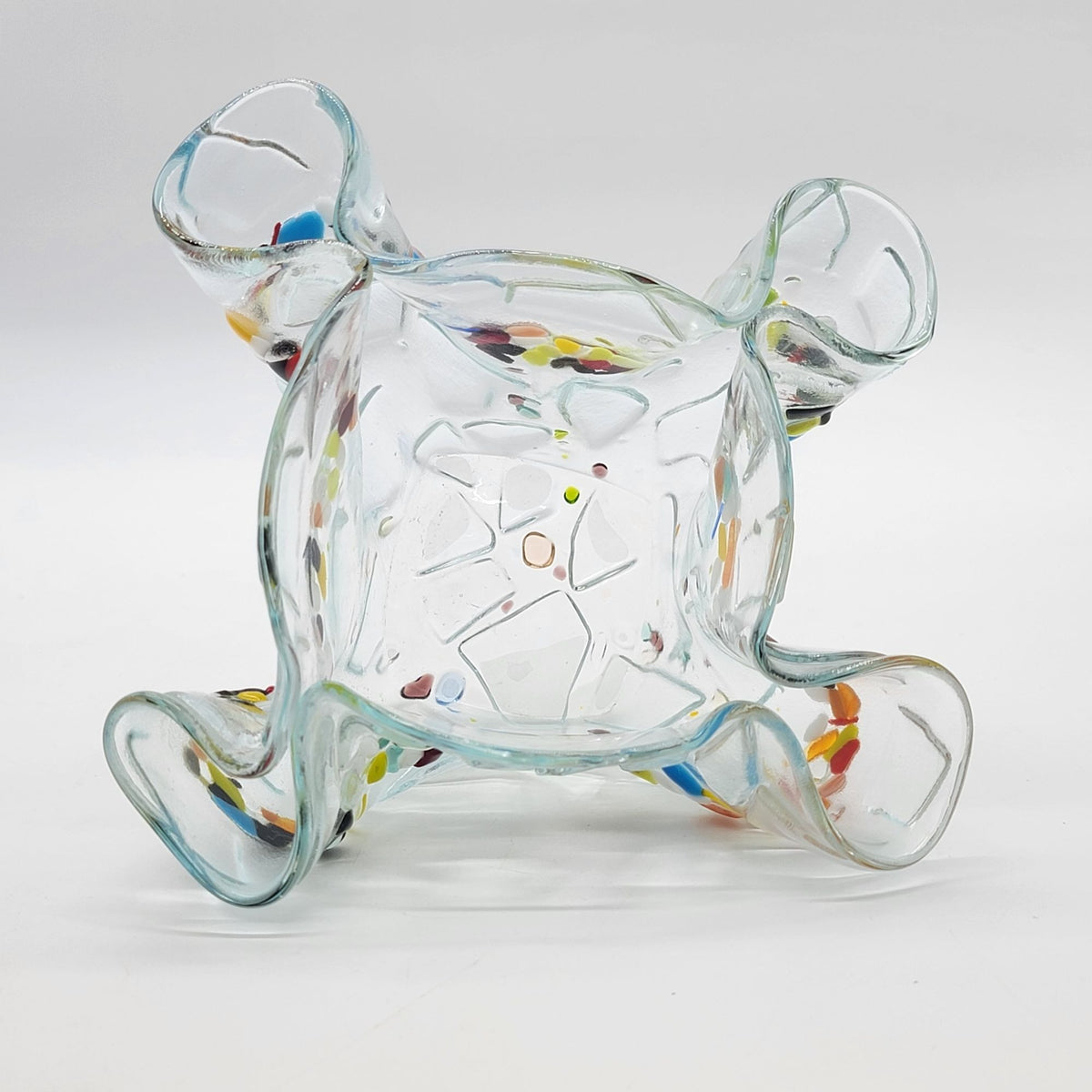 Colorful Fused Glass Mosaic Handkerchief Bowl