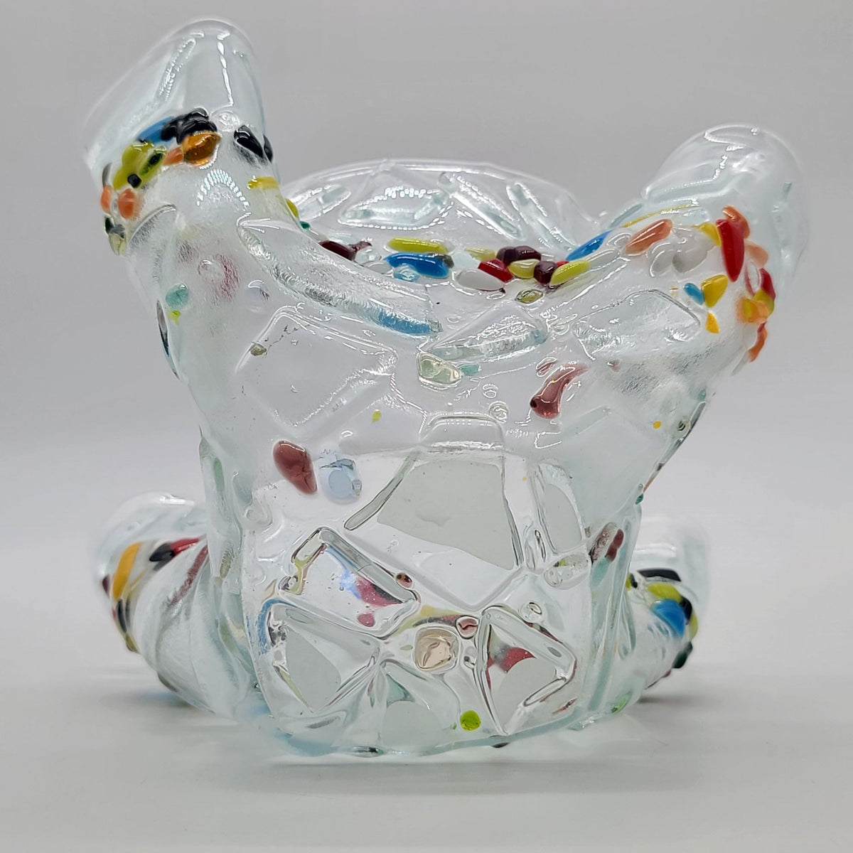 Colorful Fused Glass Mosaic Handkerchief Bowl