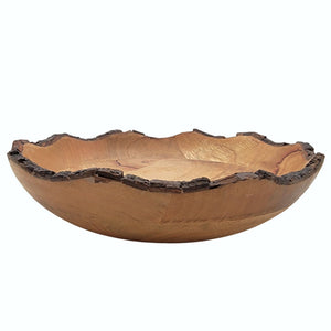 Large Raw Bark Edge Wooden Bowl
