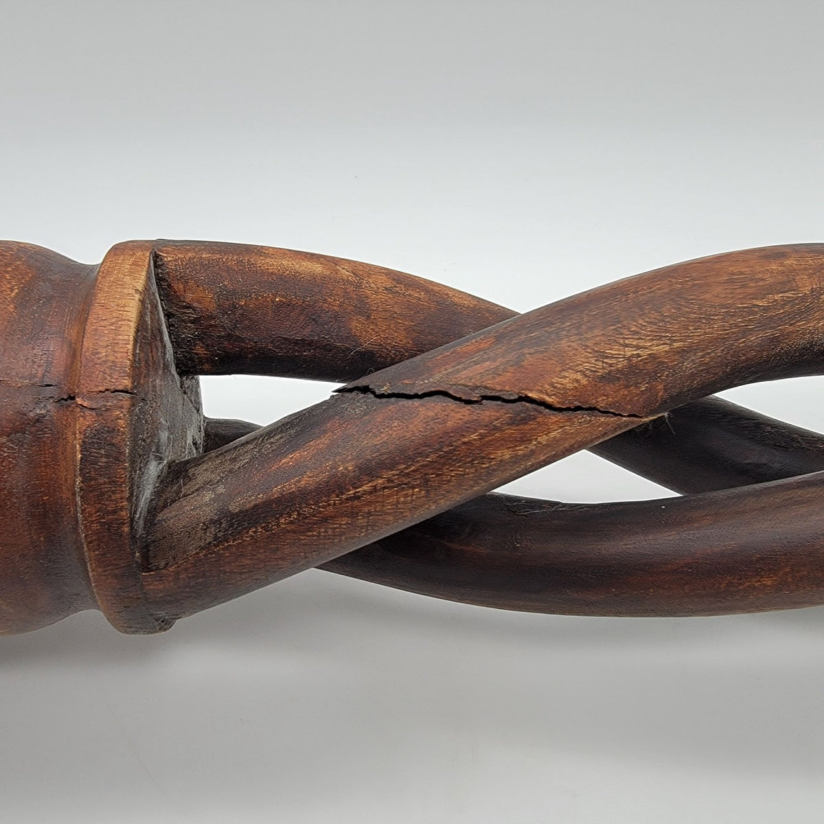 Set Of  Large Open Barley Twist Wood Candle Holders
