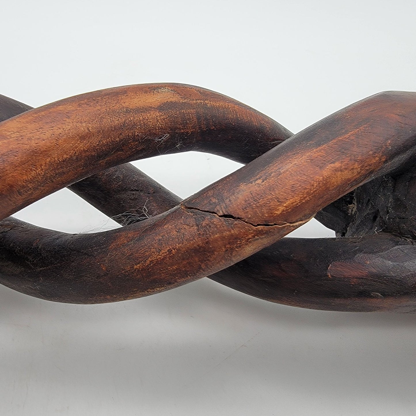 Set Of  Large Open Barley Twist Wood Candle Holders