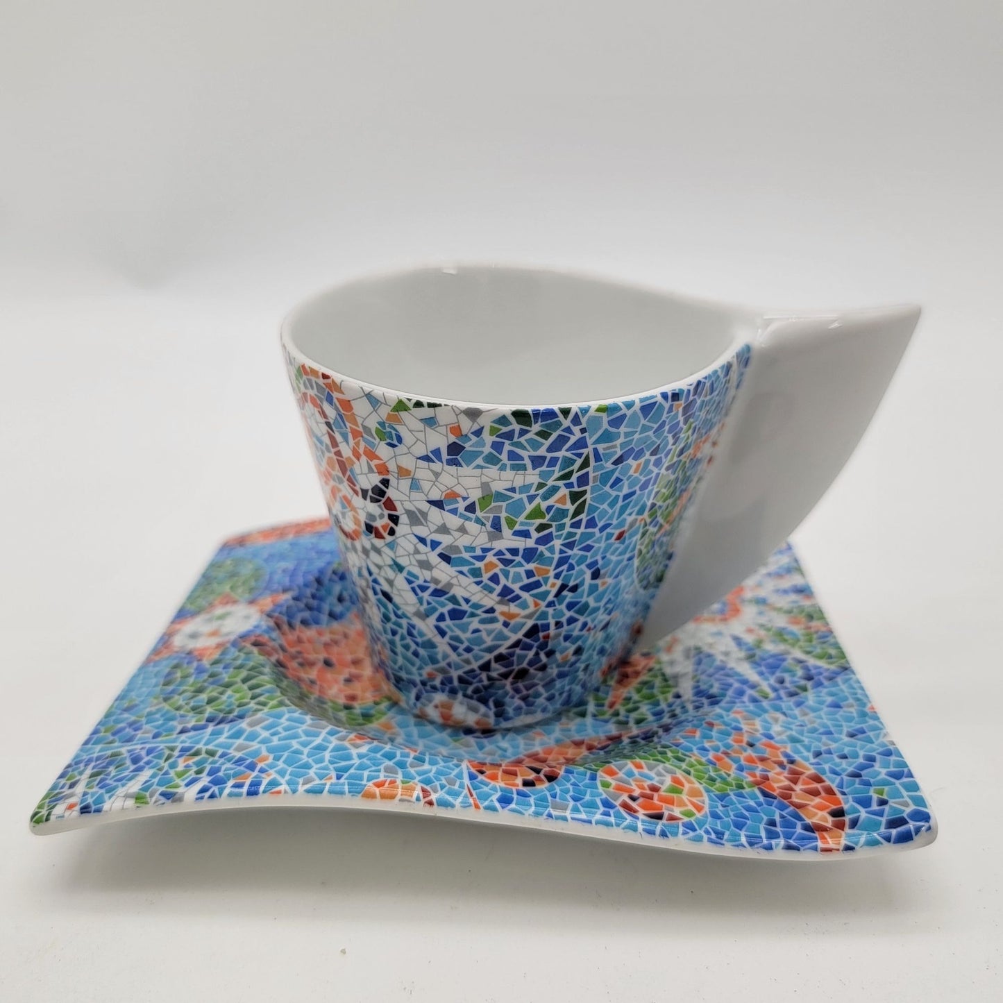 Mosaic Trencadis Barcelona Gaudi Cup & Saucer Set