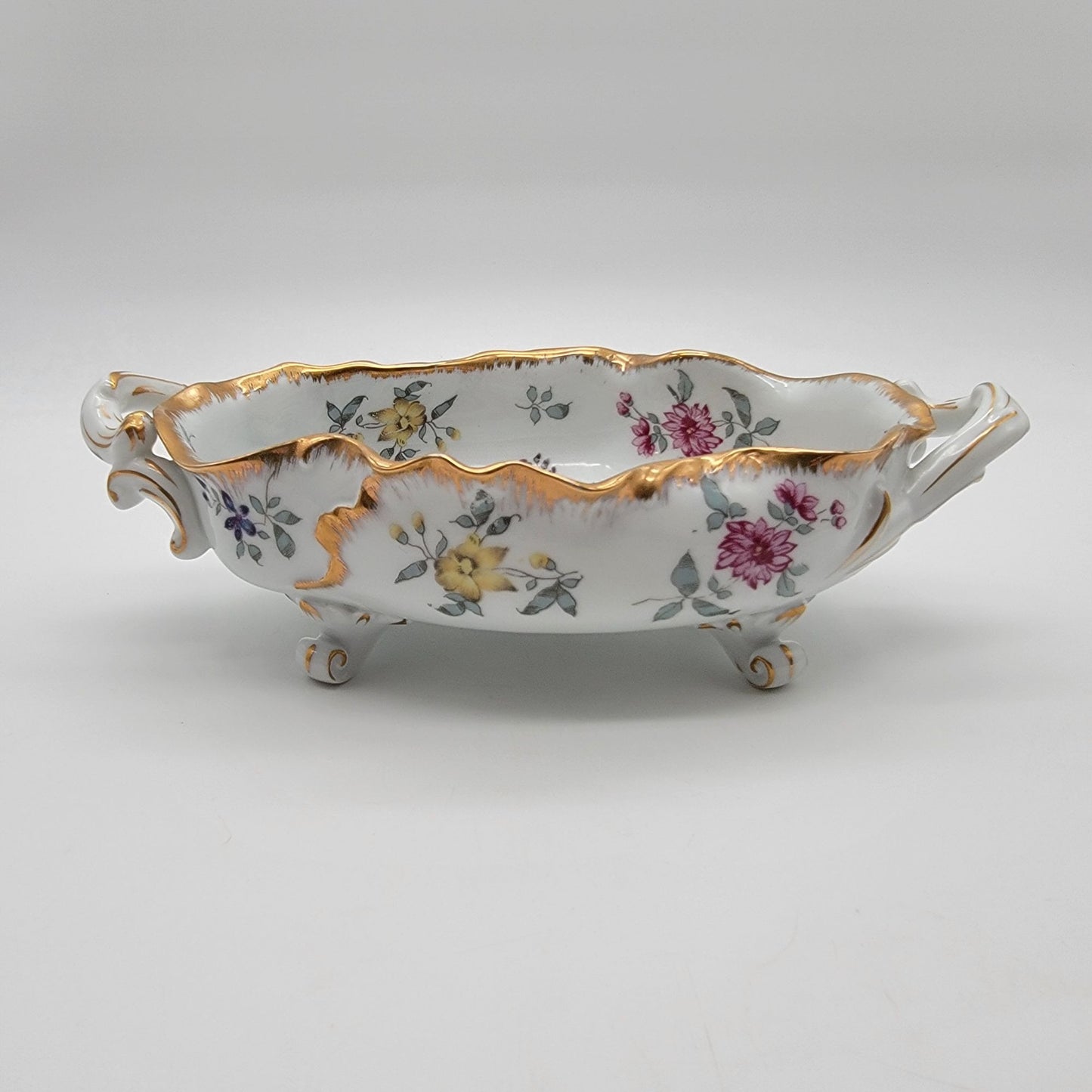 Charles Sadek Porcelain Oval Footed Bowl M-609