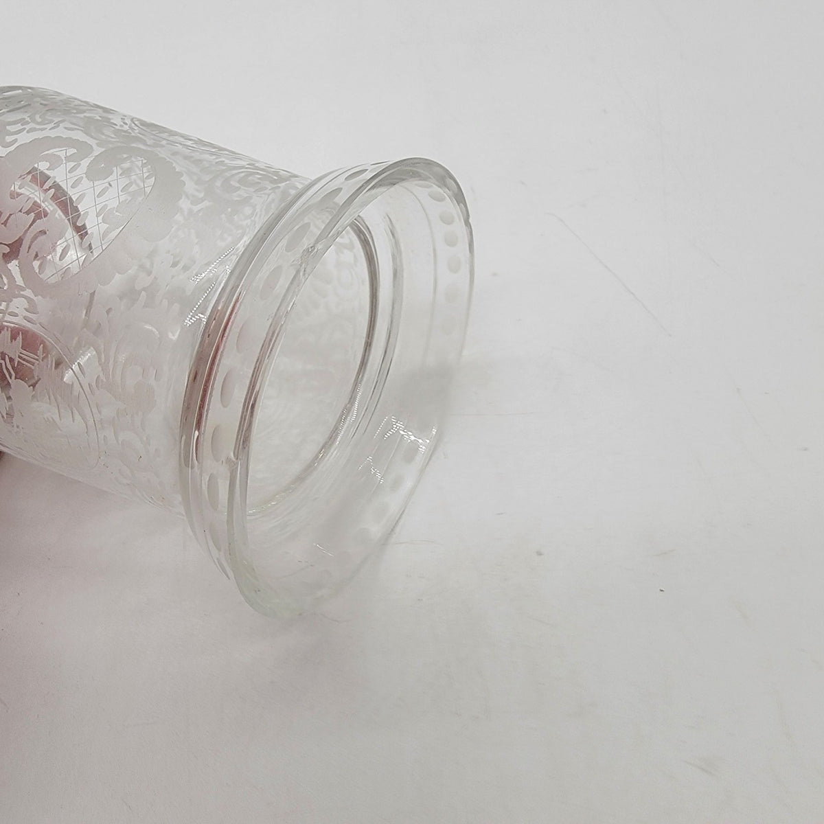 Vintage EAPG Etched Glass Jam Jar With Lid