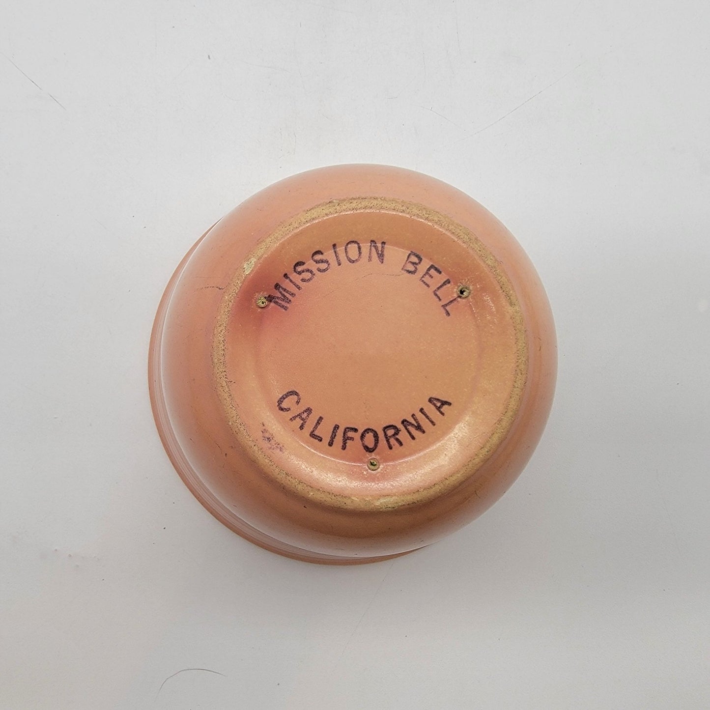 Vintage Metlox Pottery Mission Bell Planter Peach Glaze