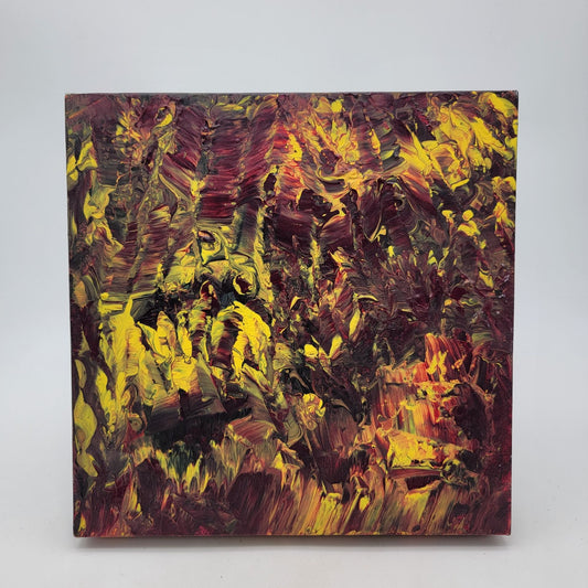 Abstract Canvas Painting By June Lowe 2019 Yellow Red