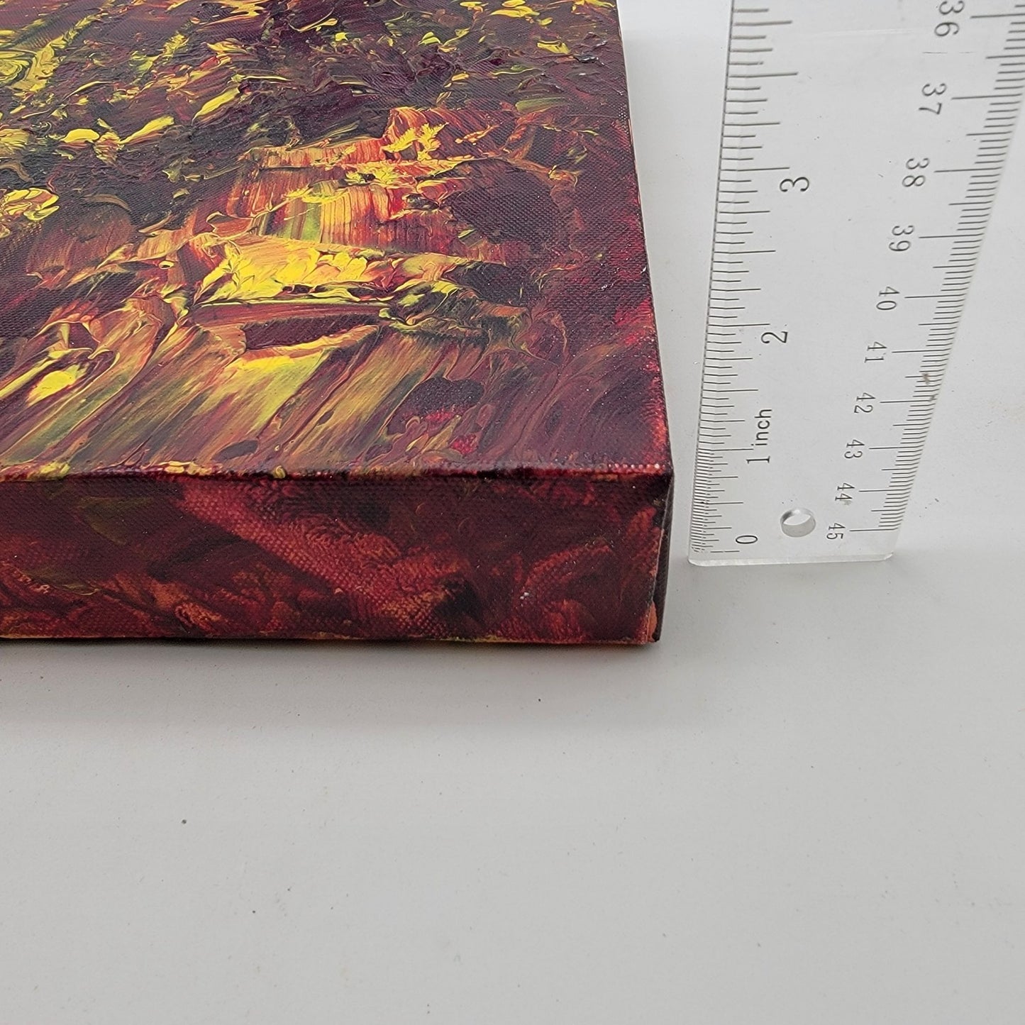 Abstract Canvas Painting By June Lowe 2019 Yellow Red