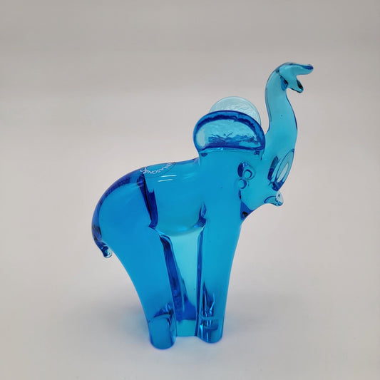 Vintage V.Nason & Co. Murano Art Glass Blue Elephant Sculpture