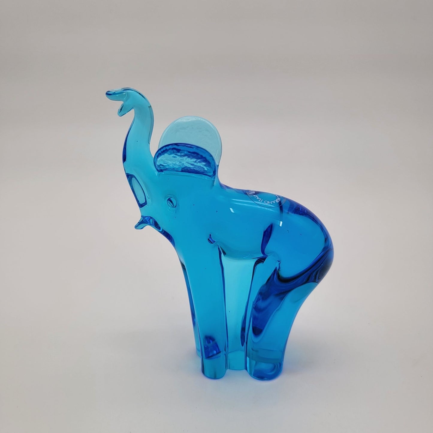 Vintage V.Nason & Co. Murano Art Glass Blue Elephant Sculpture