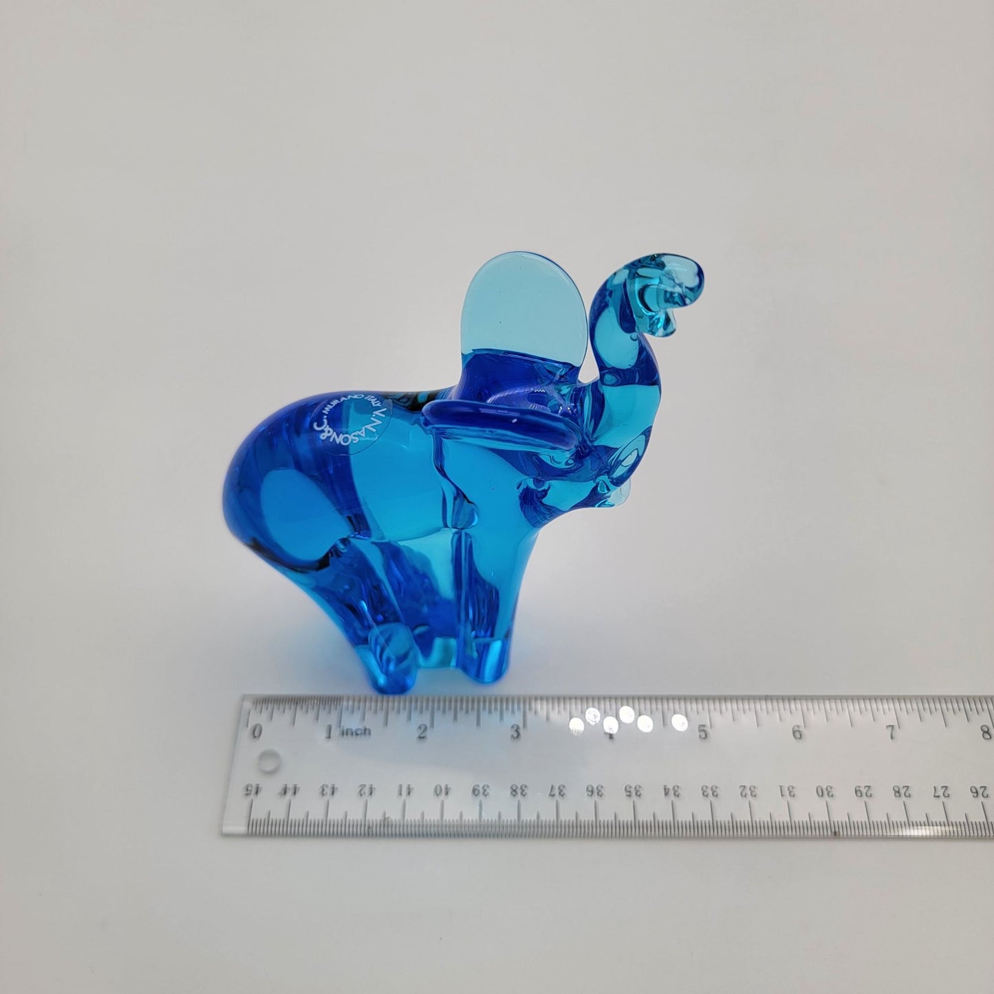 Vintage V.Nason & Co. Murano Art Glass Blue Elephant Sculpture