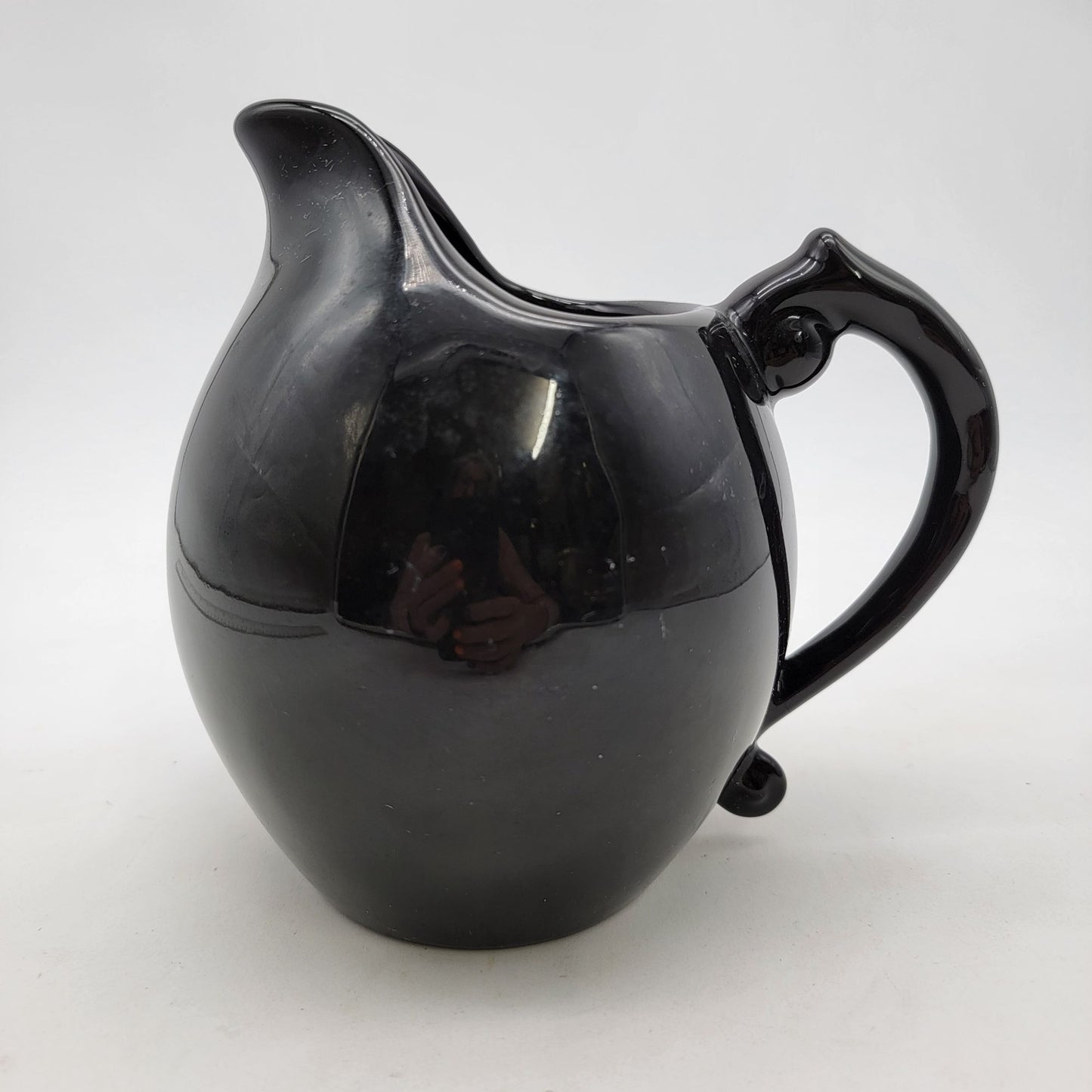 Vintage Black Art Pottery Pitcher