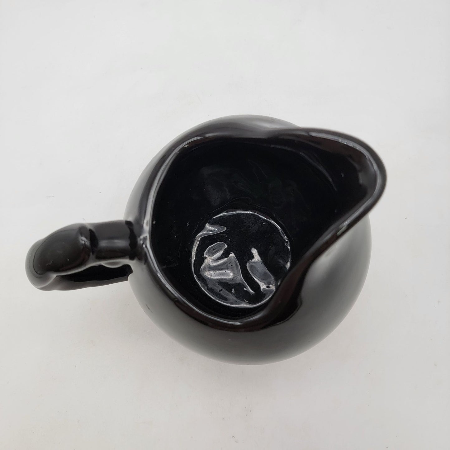 Vintage Black Art Pottery Pitcher