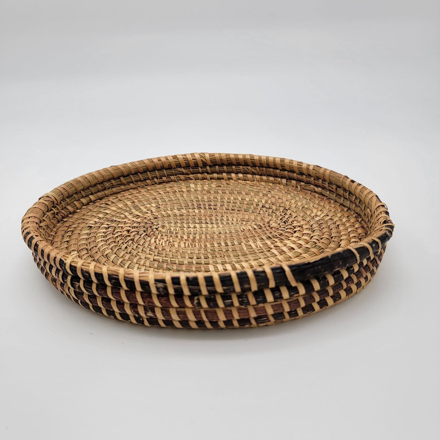 Vintage Oval Sweetgrass Woven Basket