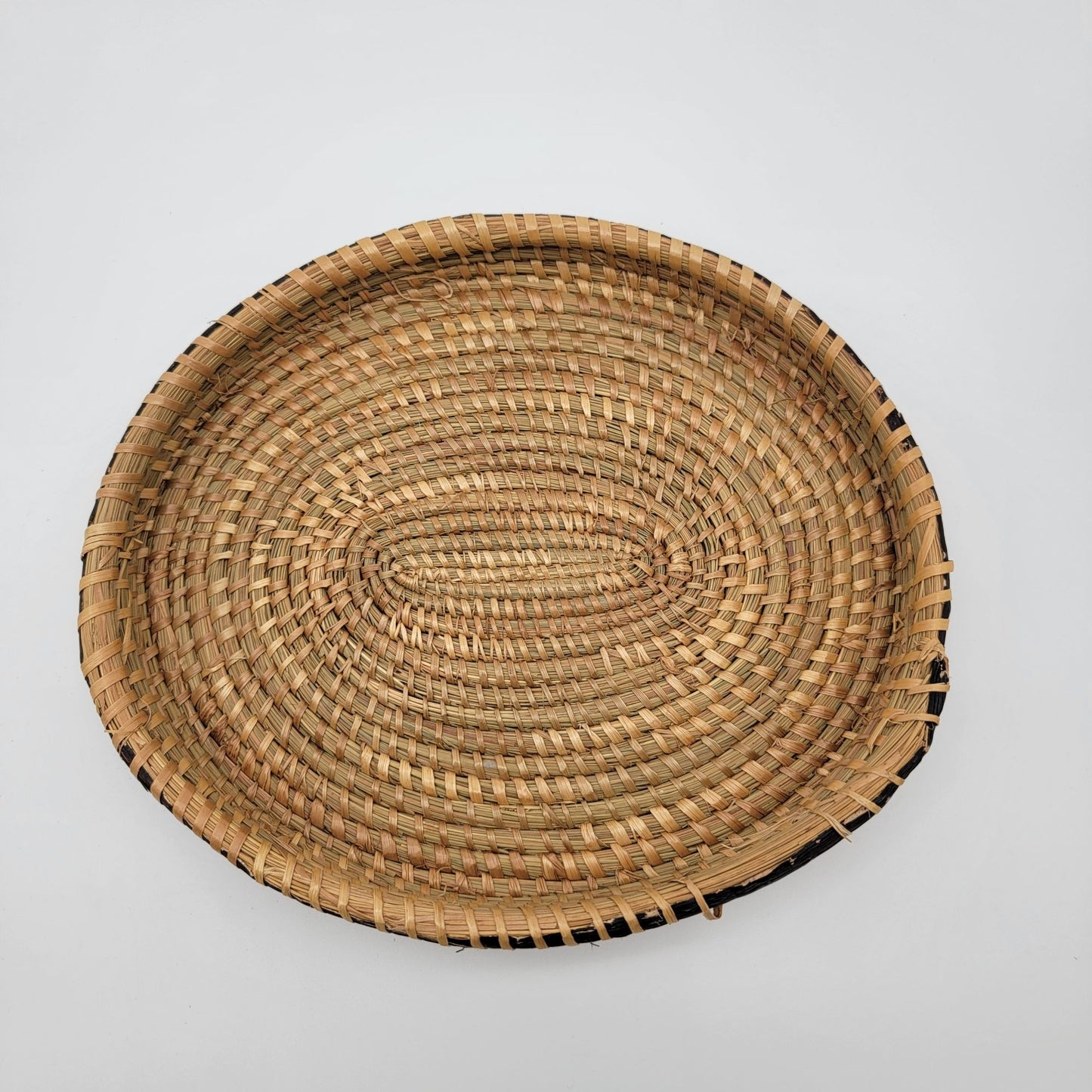 Vintage Oval Sweetgrass Woven Basket