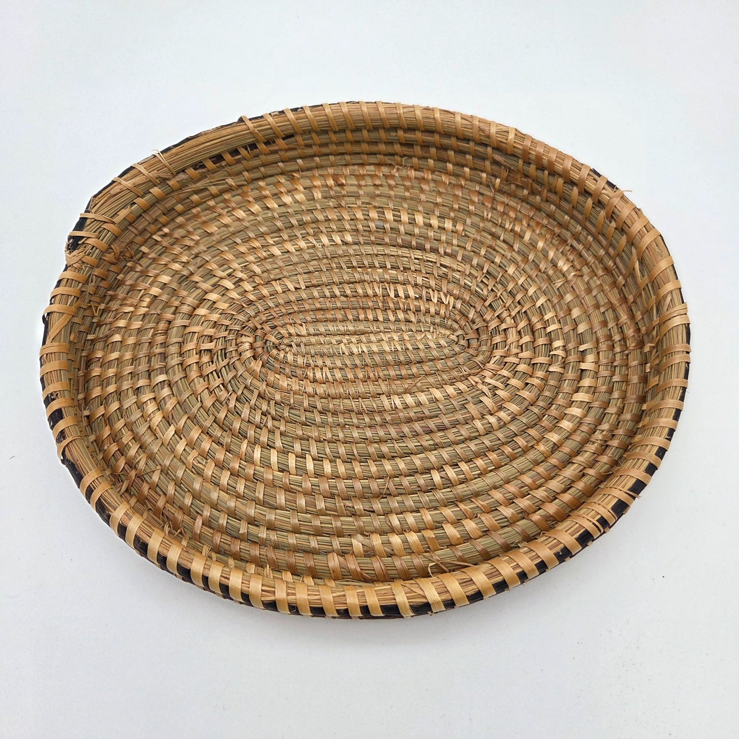 Vintage Oval Sweetgrass Woven Basket