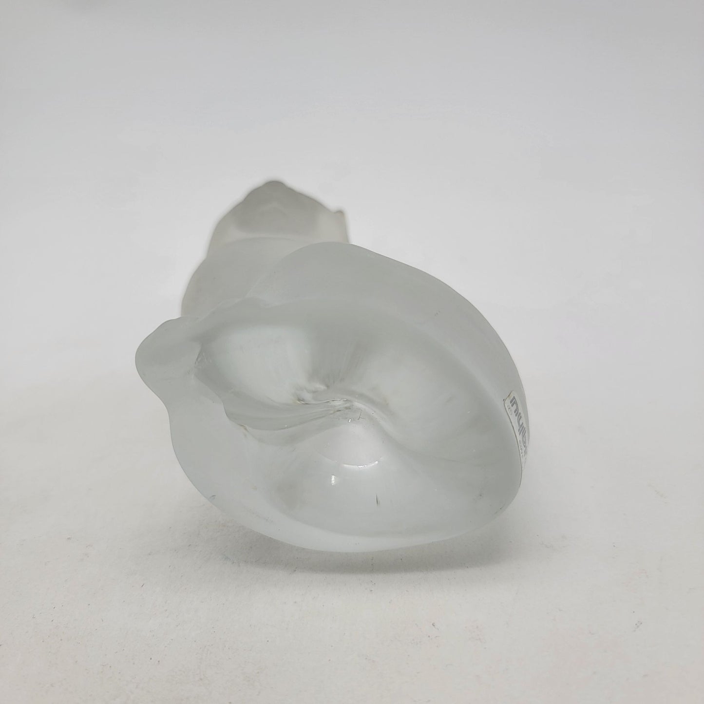 Vintage Nybro Sweden Frosted Art Glass Seated Cat Sculpture