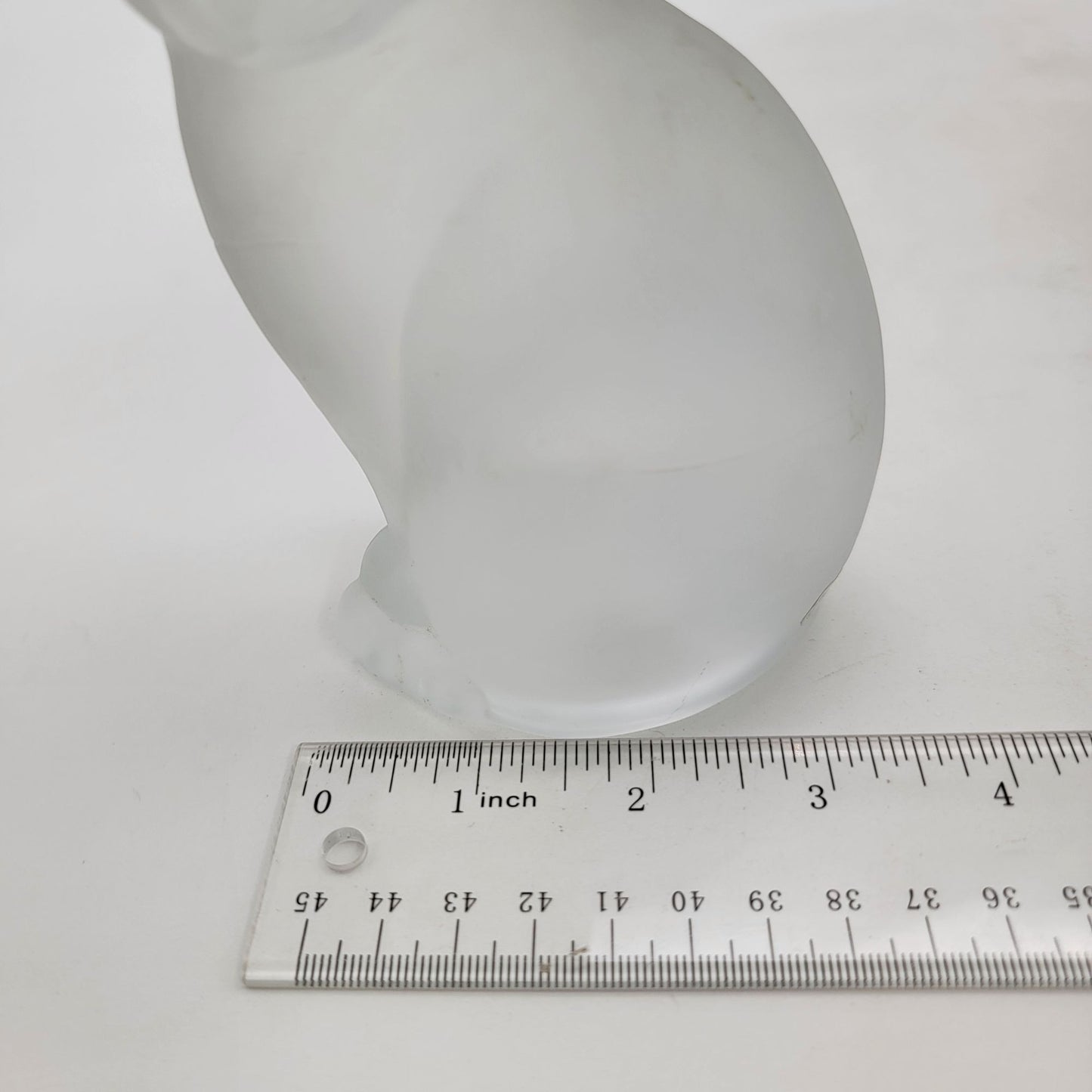 Vintage Nybro Sweden Frosted Art Glass Seated Cat Sculpture