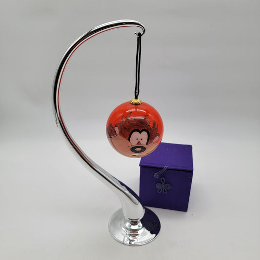 1996 Looney Tunes Taz Glass Ornament WB with Stand