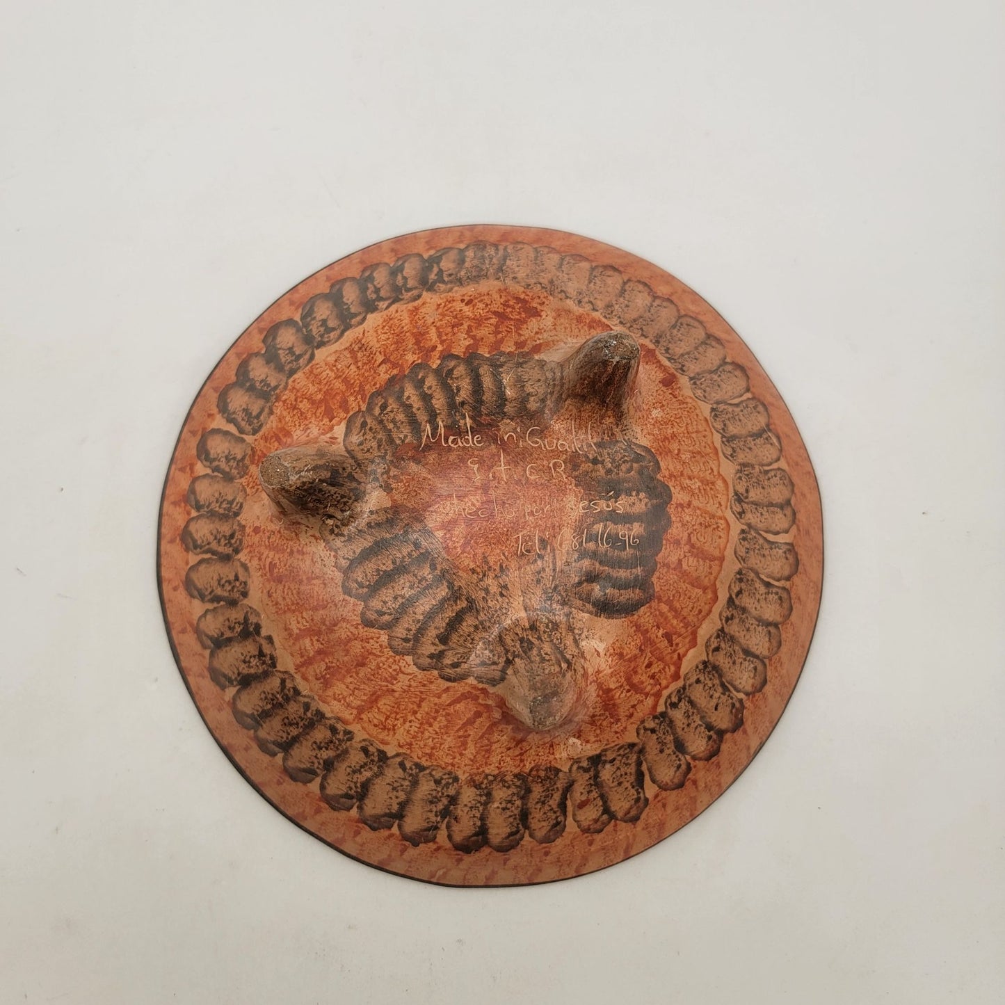 Handcrafted Guatil Costa Rica Footed Terra cotta Pottery Bowl By Jesus Toucan