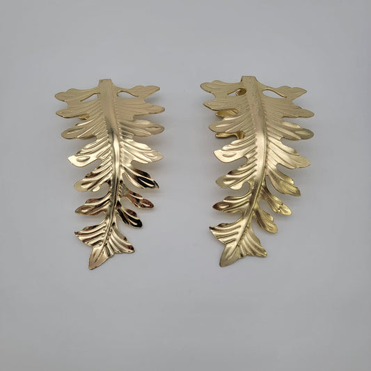 Vintage Brass Leaf Curtain Tie Backs Set Of 2
