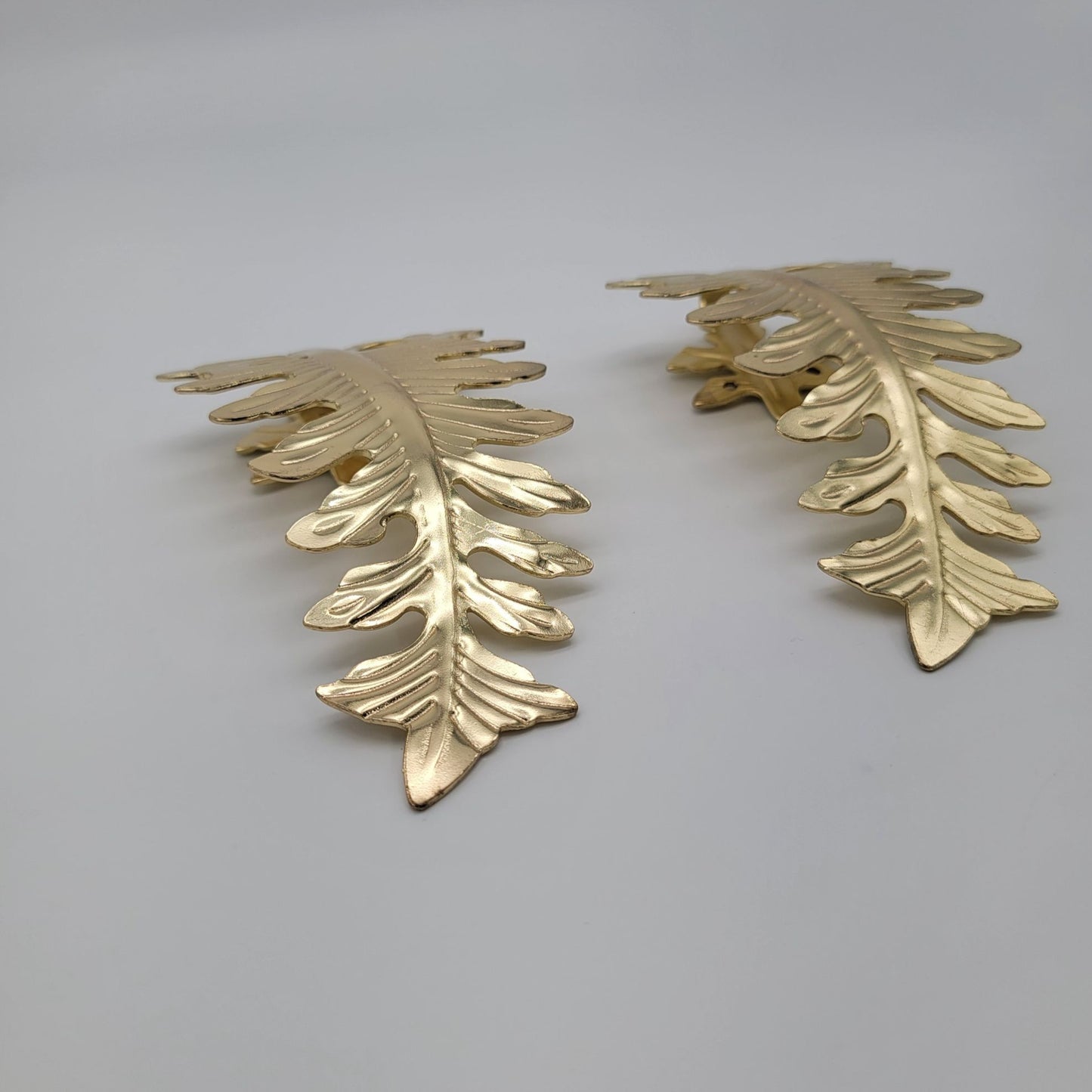 Vintage Brass Leaf Curtain Tie Backs Set Of 2