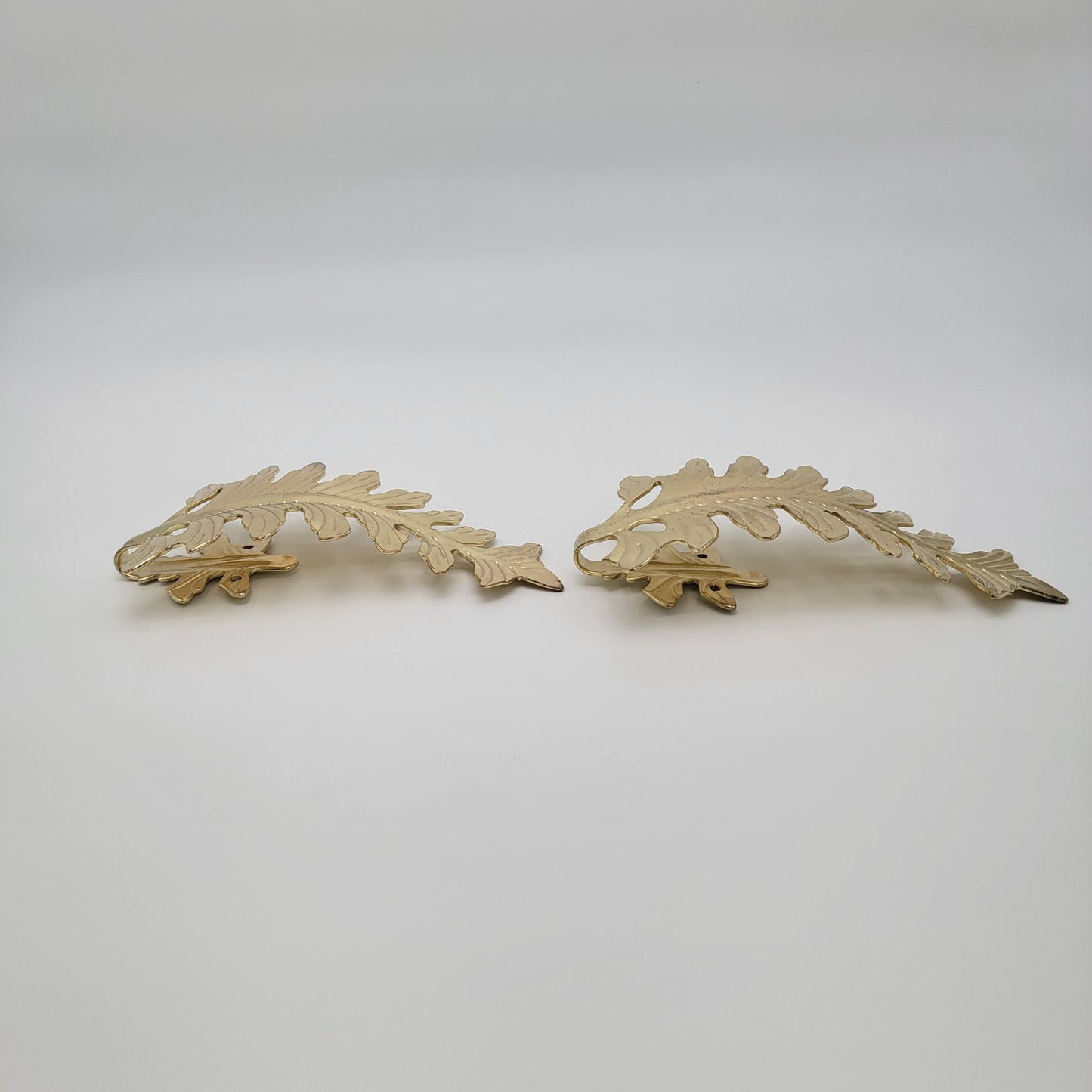 Vintage Brass Leaf Curtain Tie Backs Set Of 2