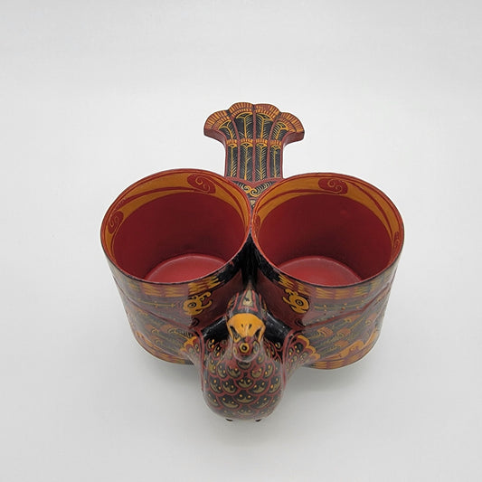Vintage Chu Warring States Phoenix Bird Jingzhou Lacquer Ware Ceremonial Cup Reproduction