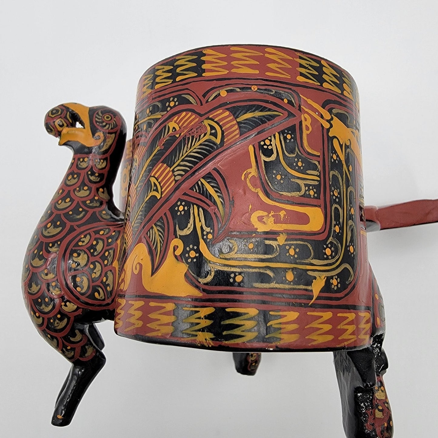 Vintage Chu Warring States Phoenix Bird Jingzhou Lacquer Ware Ceremonial Cup Reproduction