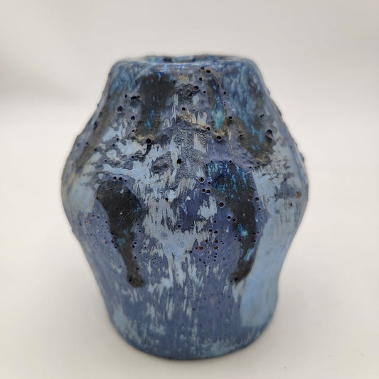 Quirky Hobbyist Blue Art Pottery Vase