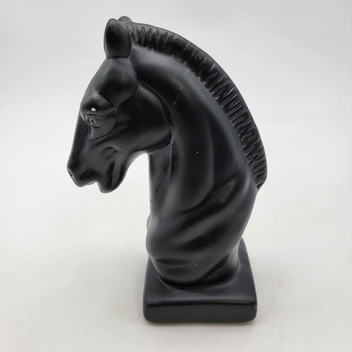 Black Ceramic Horse Head Statue Knight Chess Piece