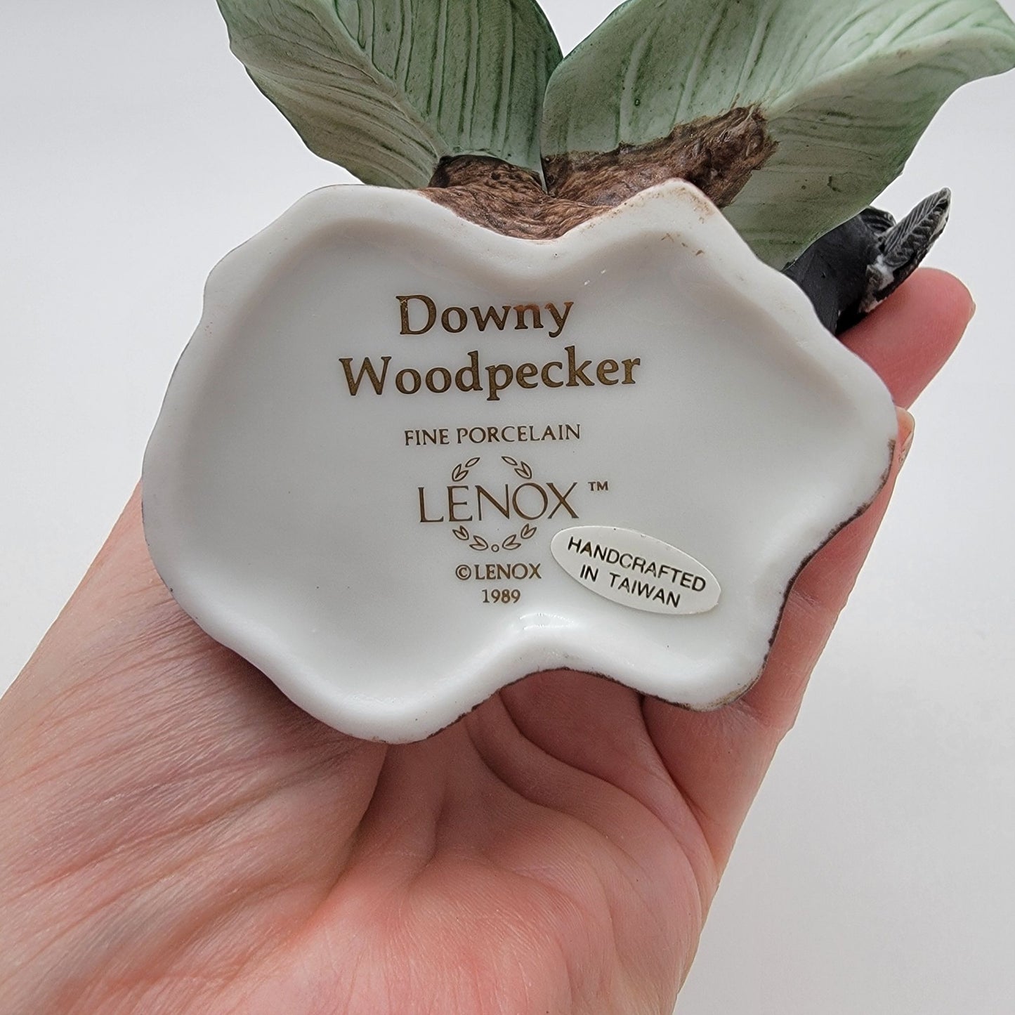 1989 Lenox Downy Woodpecker Bird Porcelain Figurine