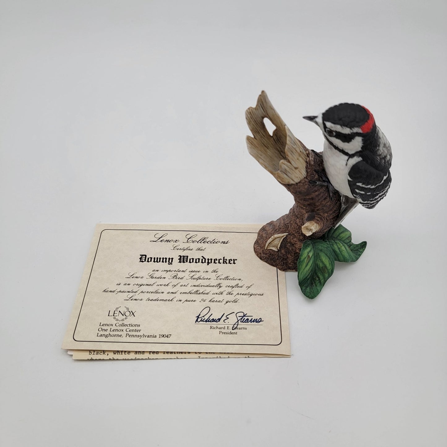 1989 Lenox Downy Woodpecker Bird Porcelain Figurine