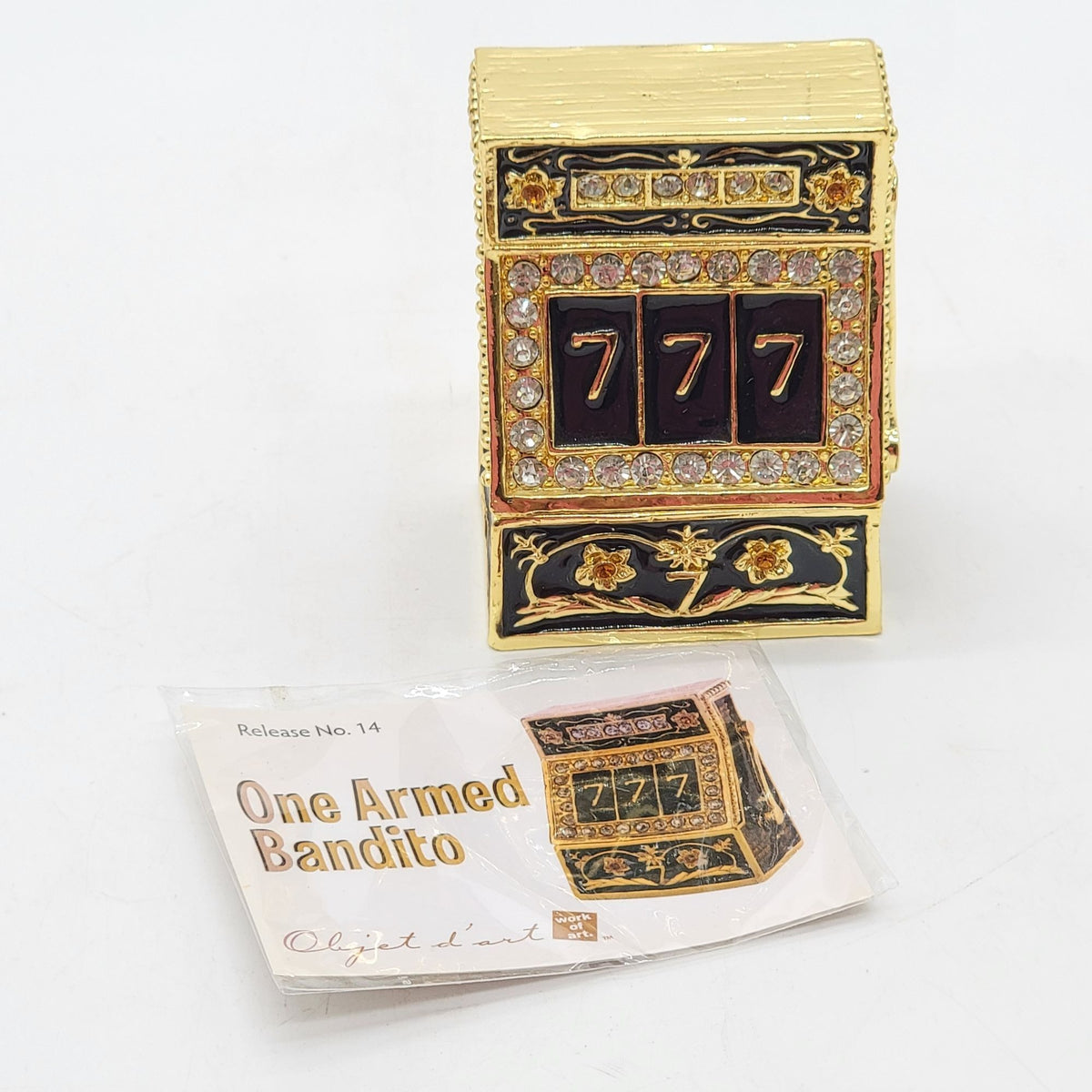 Objet D'Art One Armed Bandito Slot Machine Trinket Box Artform No. 14