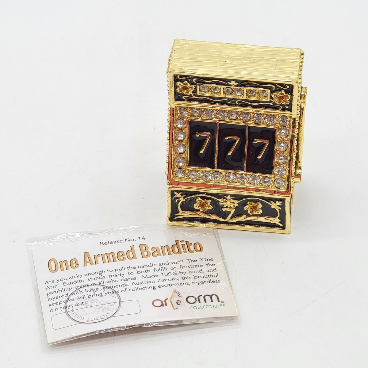 Objet D'Art One Armed Bandito Slot Machine Trinket Box Artform No. 14