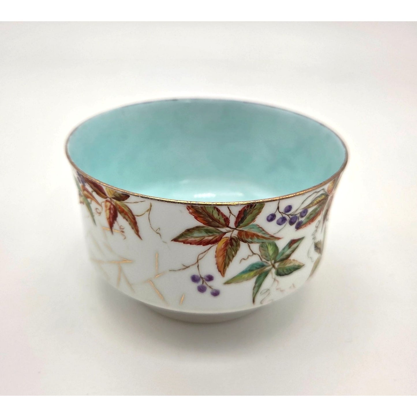 Antique Porcelain Chawan Japanese Tea Bowl Turquoise Blue