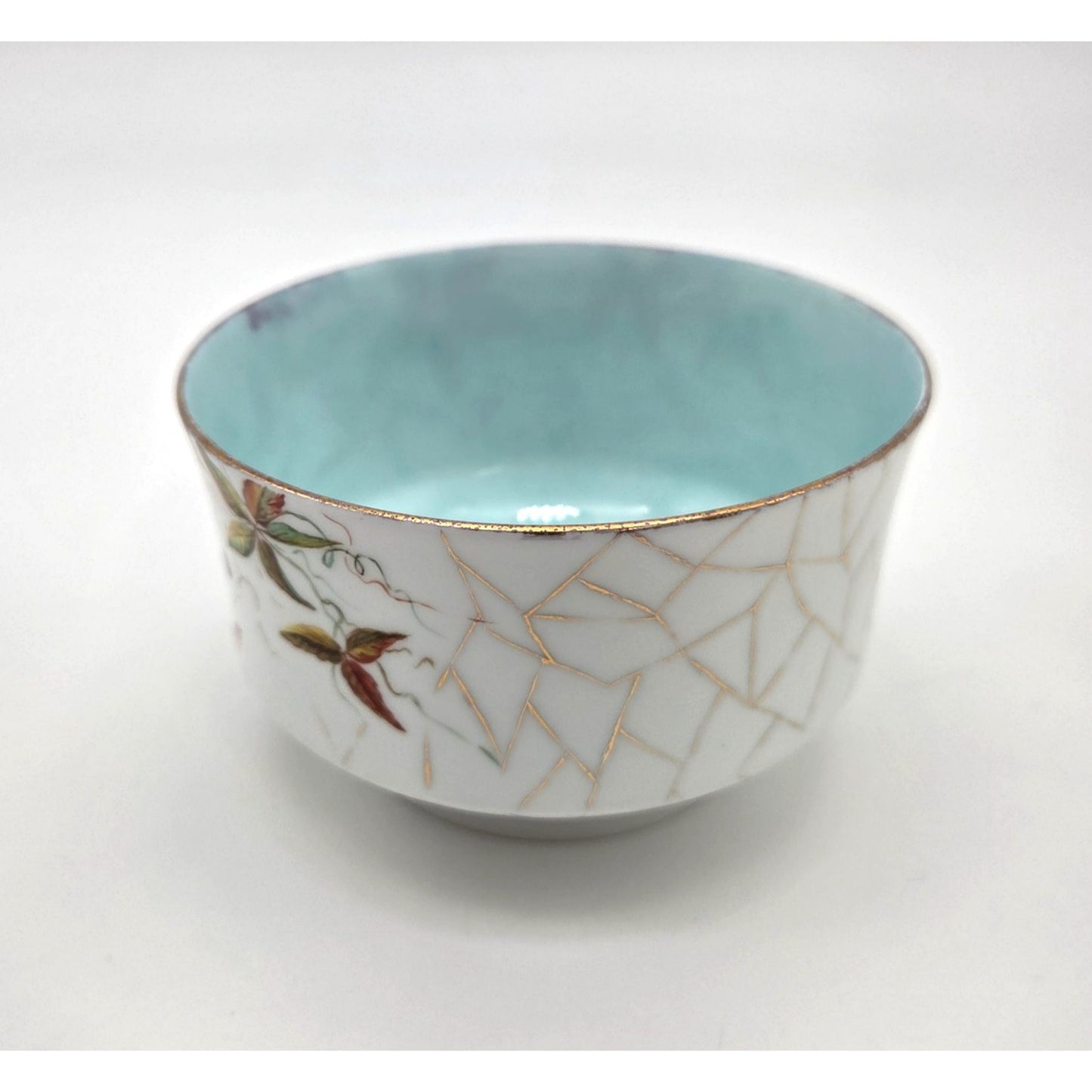Antique Porcelain Chawan Japanese Tea Bowl Turquoise Blue