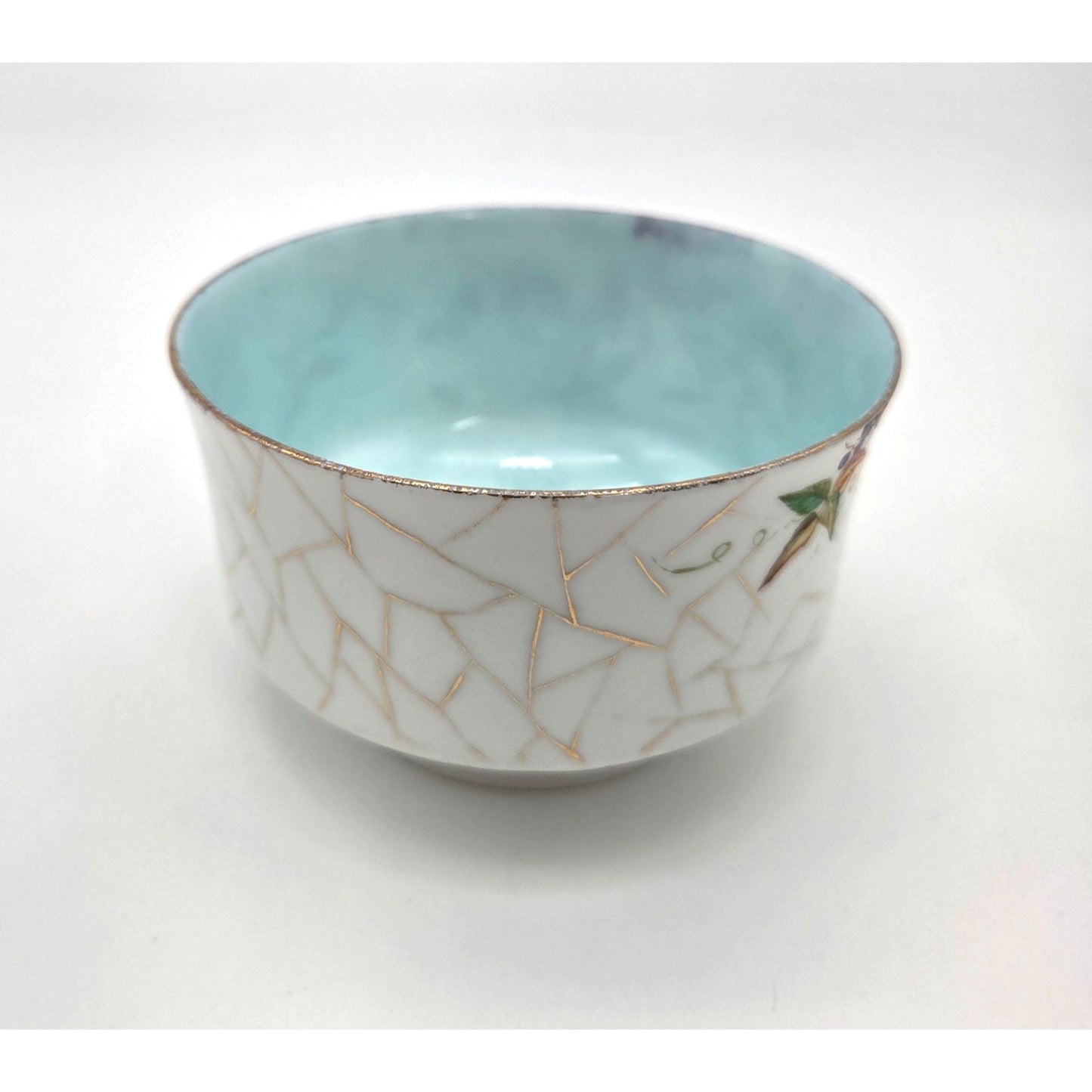 Antique Porcelain Chawan Japanese Tea Bowl Turquoise Blue