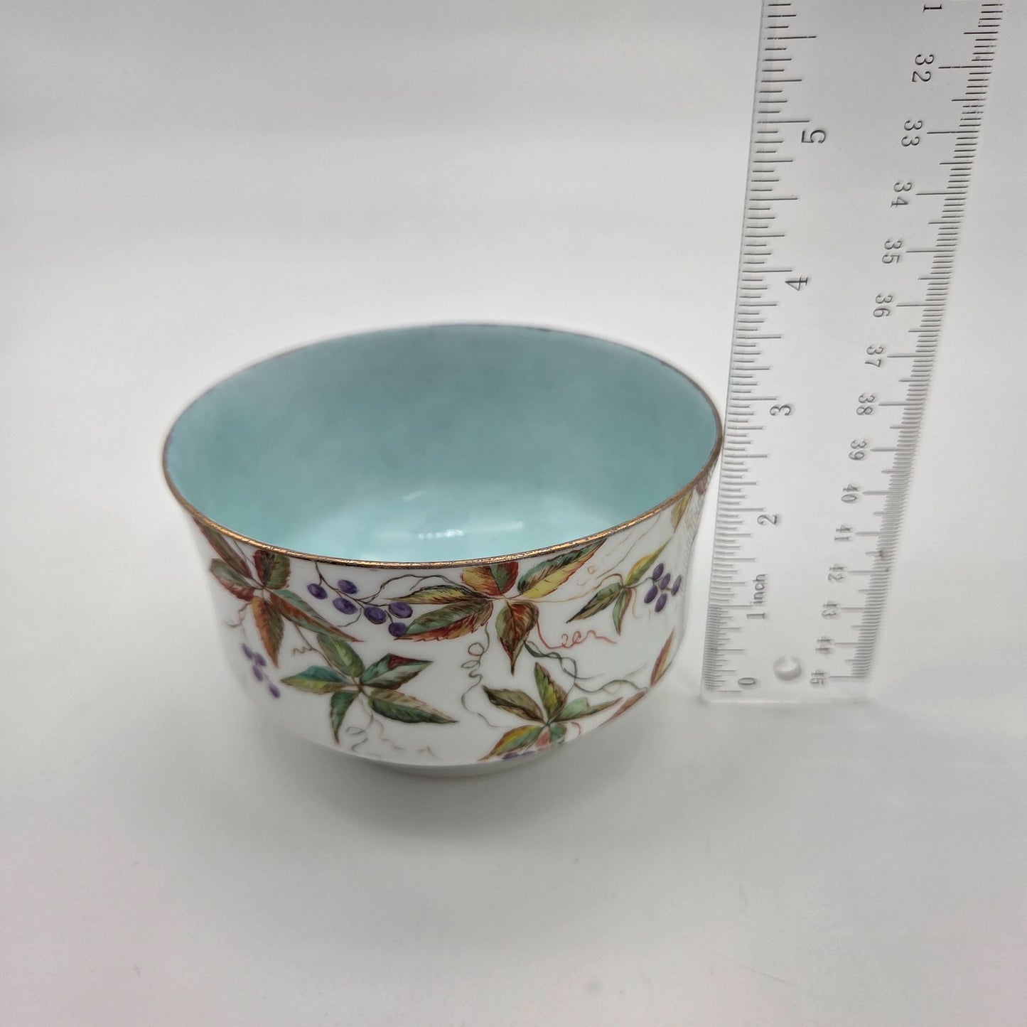 Antique Porcelain Chawan Japanese Tea Bowl Turquoise Blue