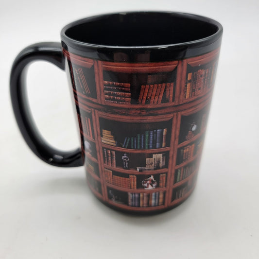 Library Bookshelf Print Coffee Tea Mug