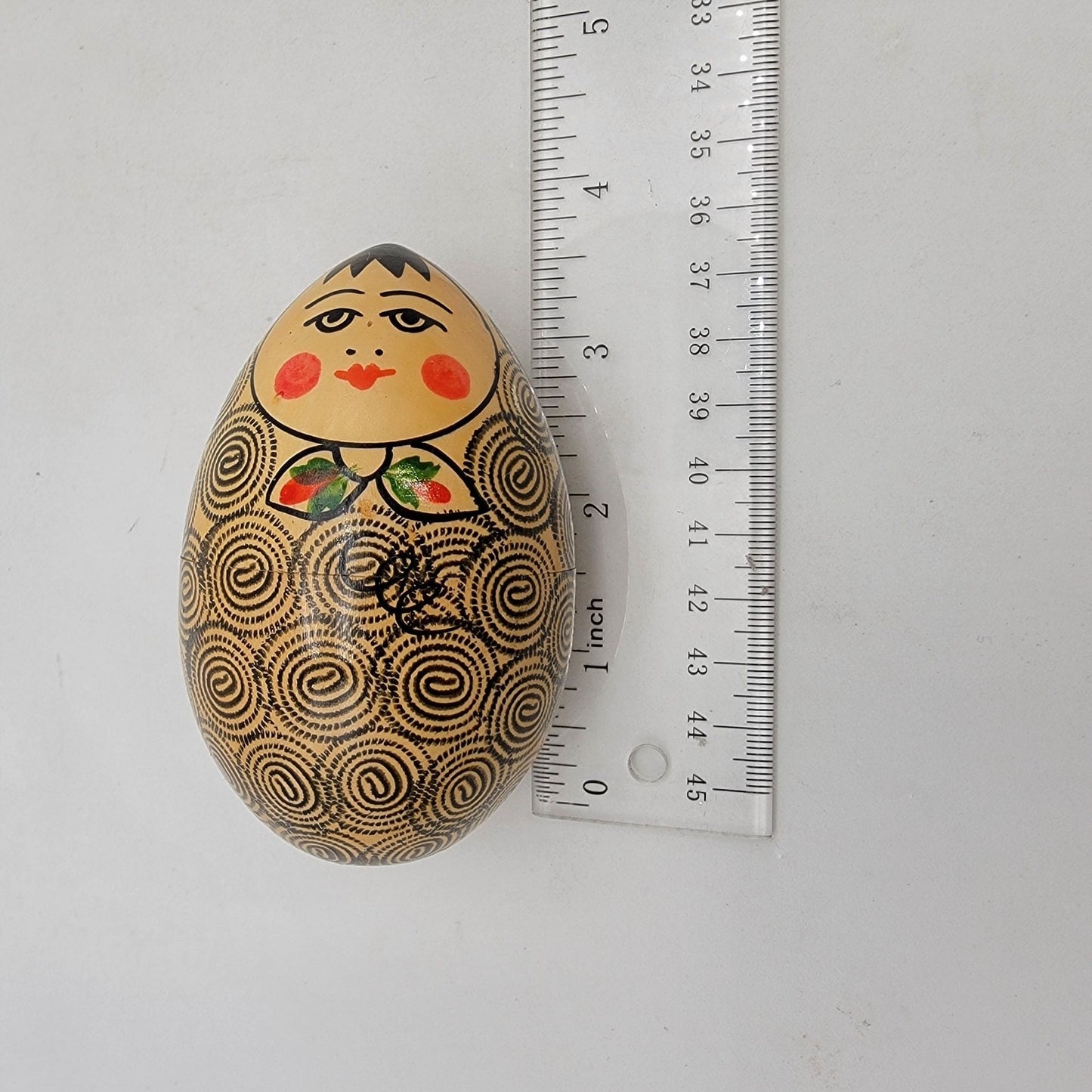 Ukrainian Matryoshka Nesting Dolls Wood Folk Art Egg Set Of 3 Hand-Painted