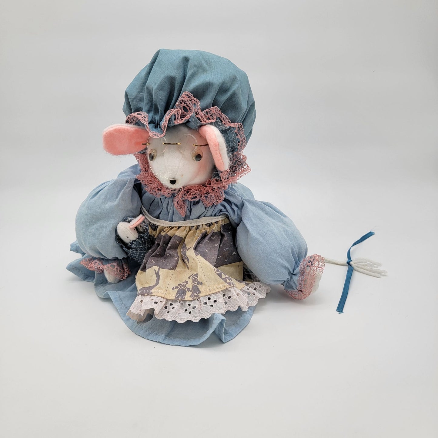 Vintage Handmade Granny Mouse Plush Handmade