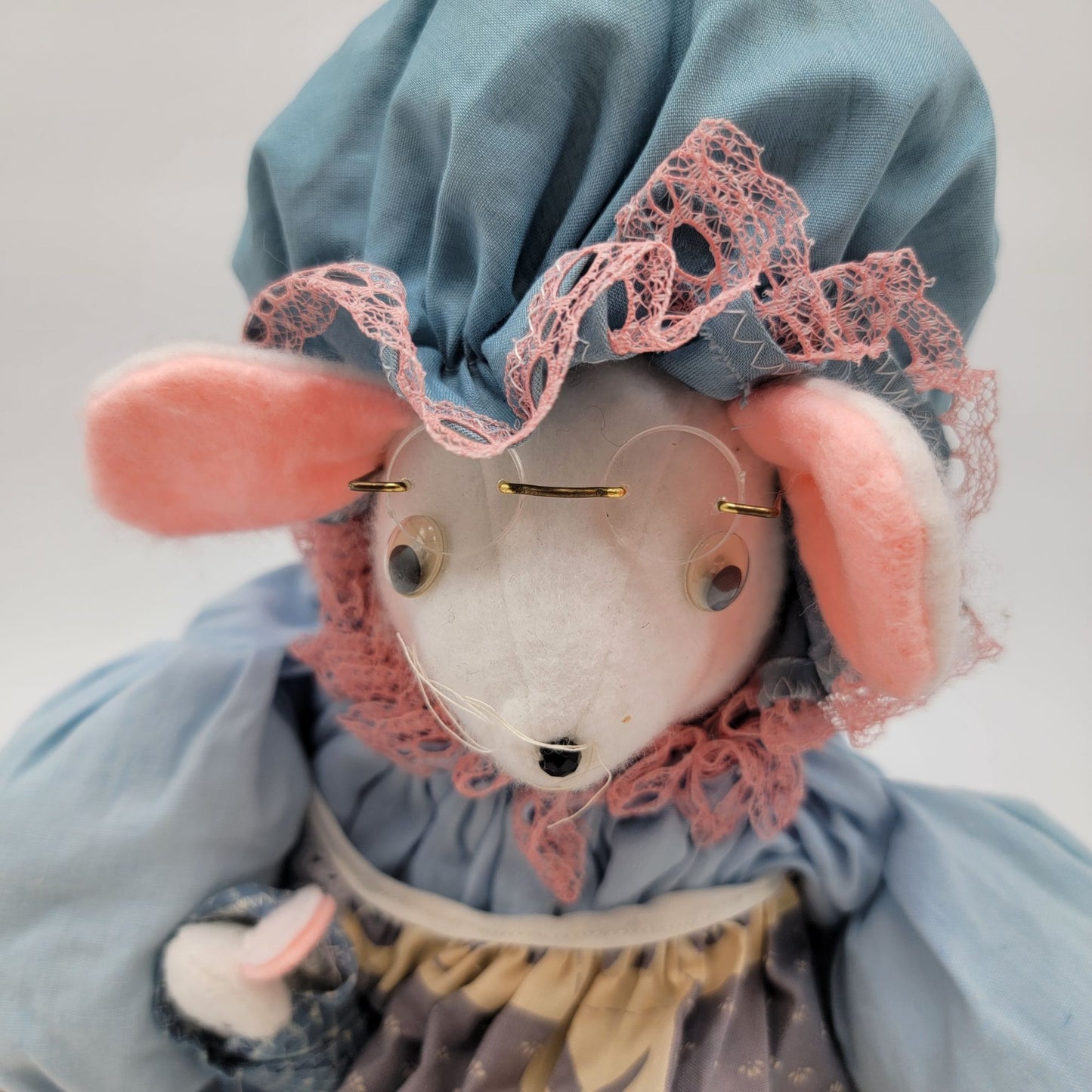 Vintage Handmade Granny Mouse Plush Handmade