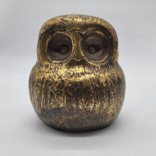 1970s Mid-Century Bitossi Aldo Londi Brass Owl Sculpture