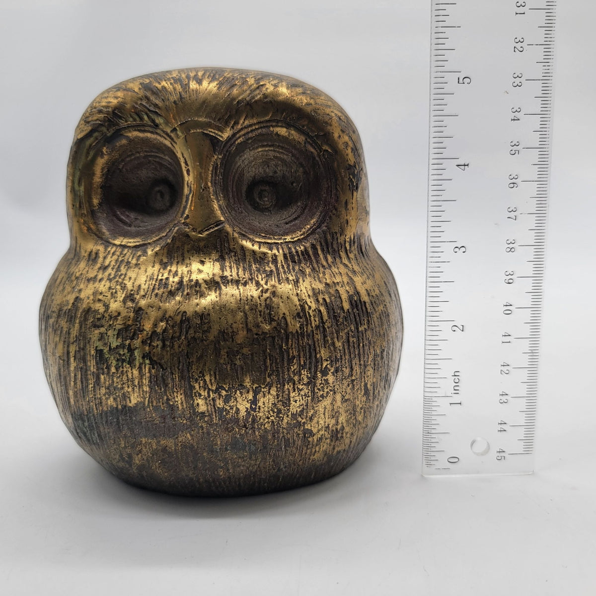 1970s Mid-Century Bitossi Aldo Londi Brass Owl Sculpture