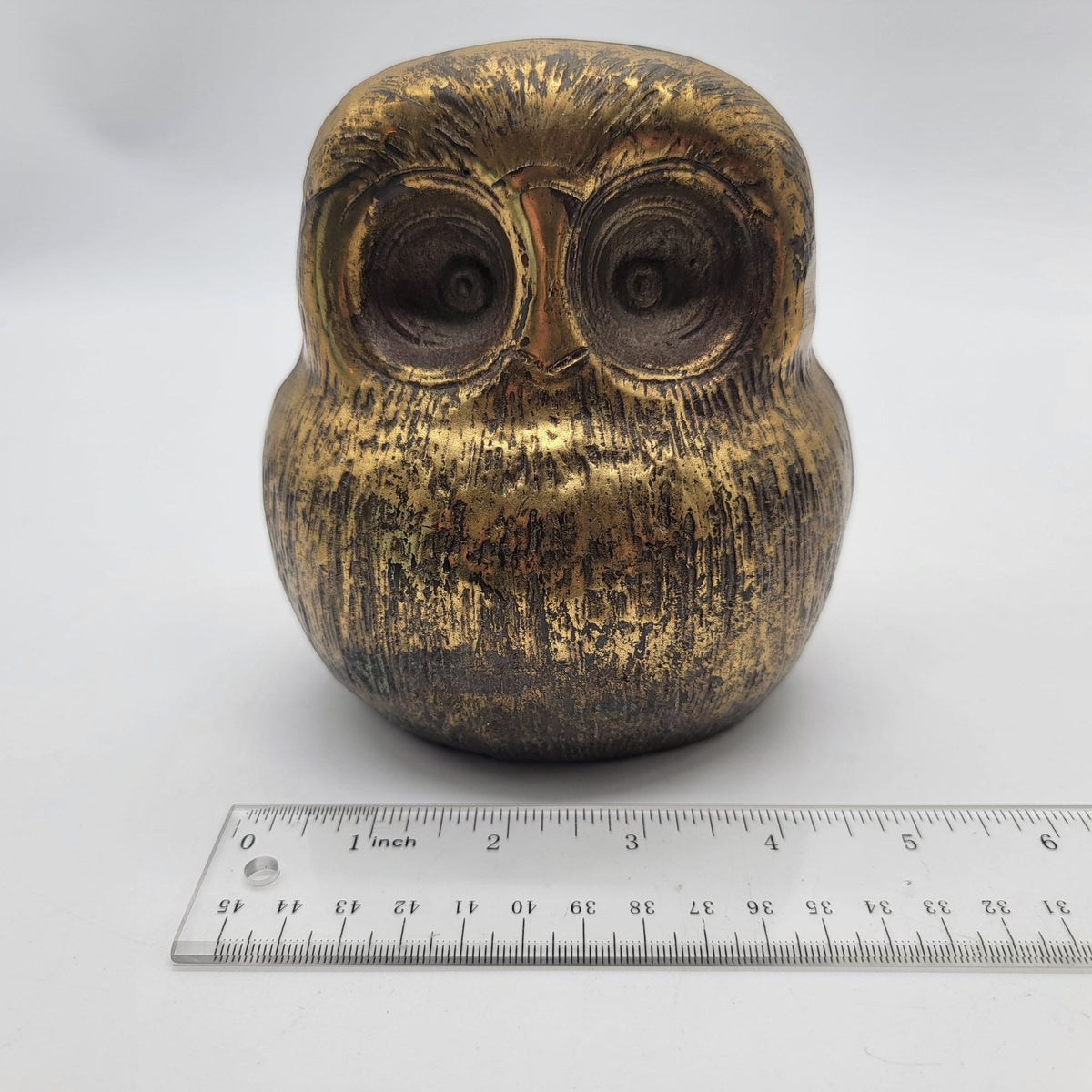 1970s Mid-Century Bitossi Aldo Londi Brass Owl Sculpture